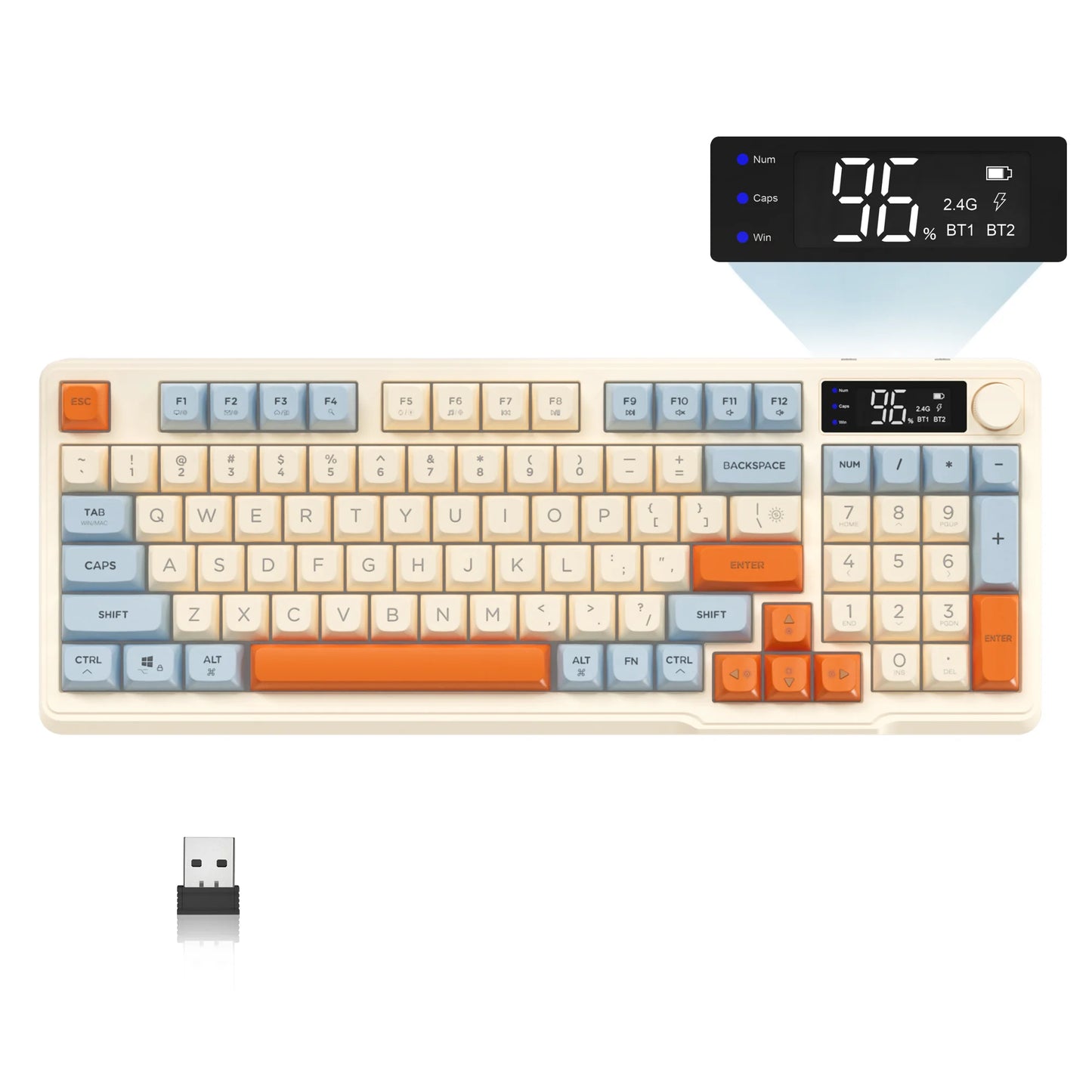 Attack Shark Bluetooth Wireless Gaming Keyboard With Display And Knob