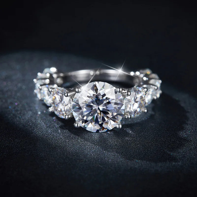 Lyee Cyee 925 Sterling Silver Gold Plated Moissanite Engagement Ring