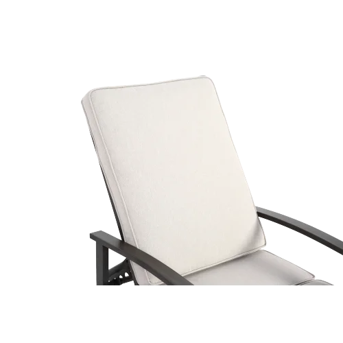 Outdoor Poolside Lounge Chair With Adjustable Backrest And Metal Frame