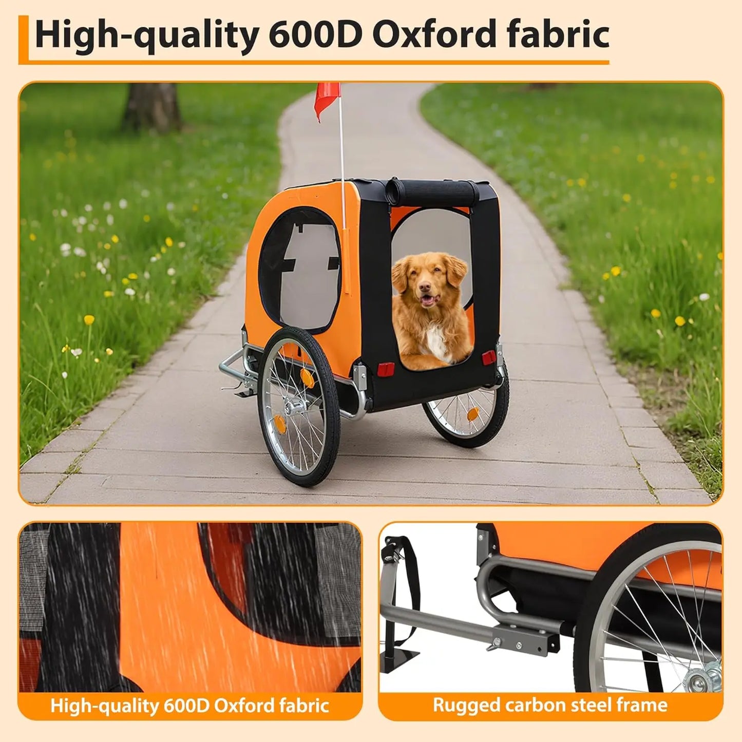 TWISTER.CK Dog Bike Trailer Carrier Foldable With Quick Release Wheels