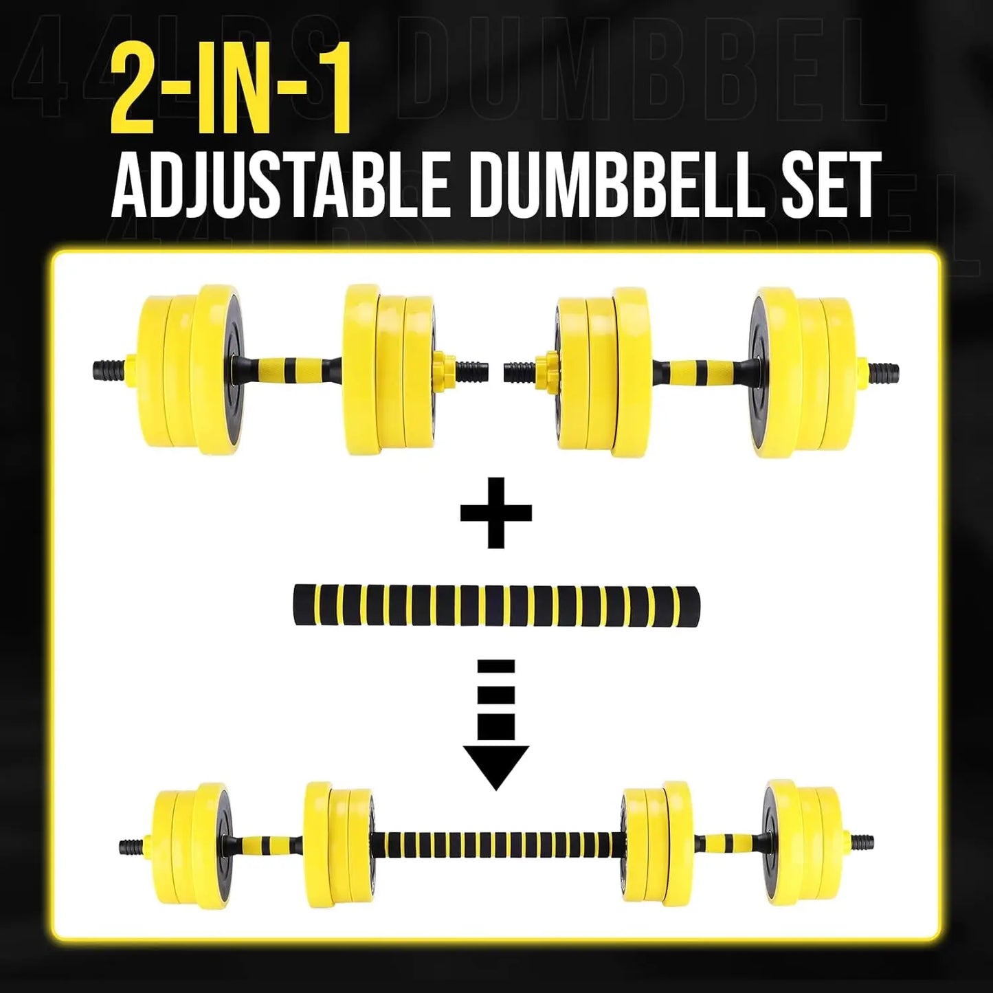 HiMISS 2in1 Adjustable Dumbbell Set For Home Gym And Training