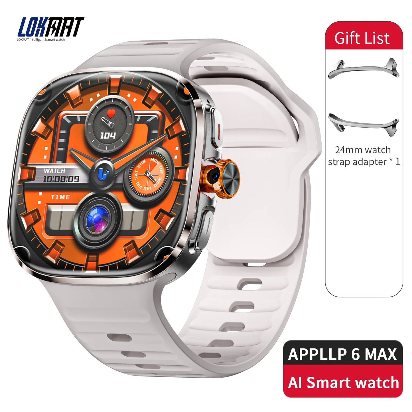 LOKMAT APPLLP 6 MAX Android AMOLED Smartwatch AI Translation