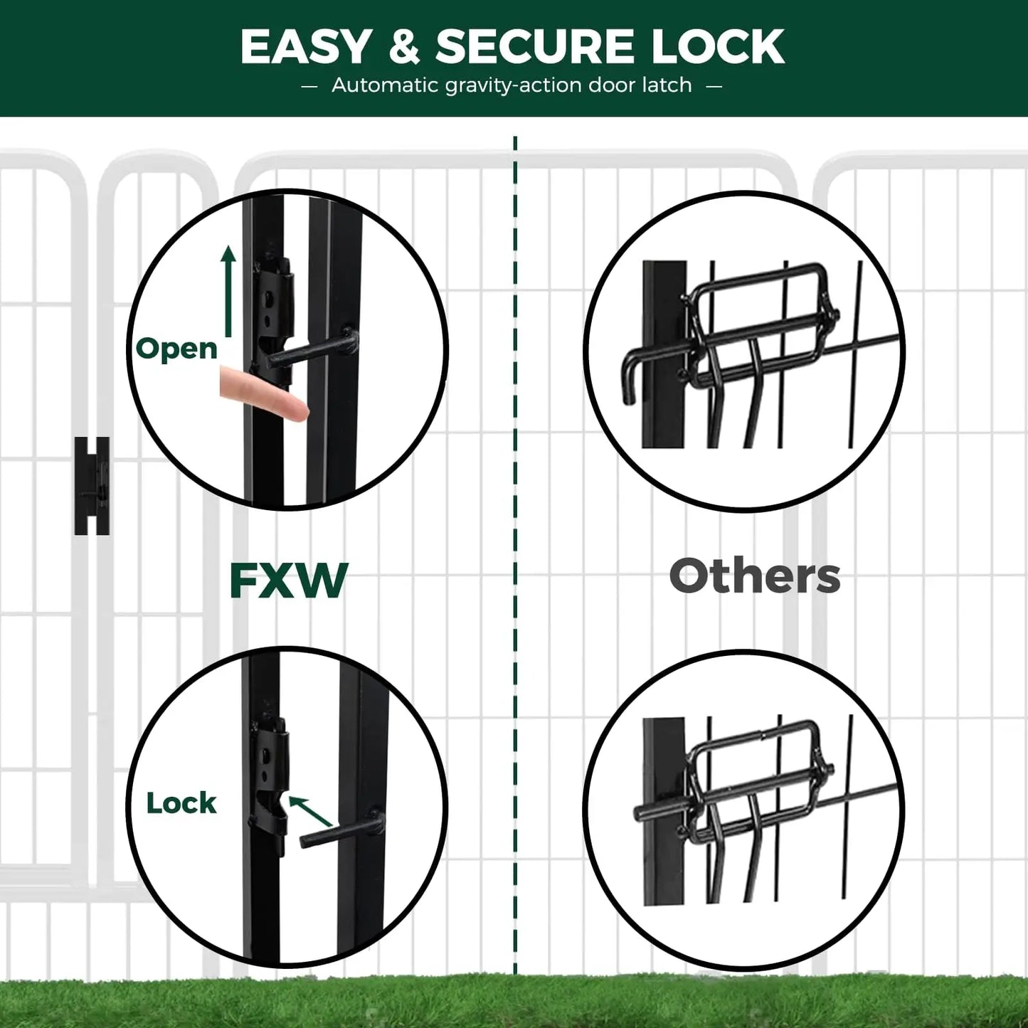 Studyset Portable Metal Dog Fence Indoor Outdoor Pet Pen