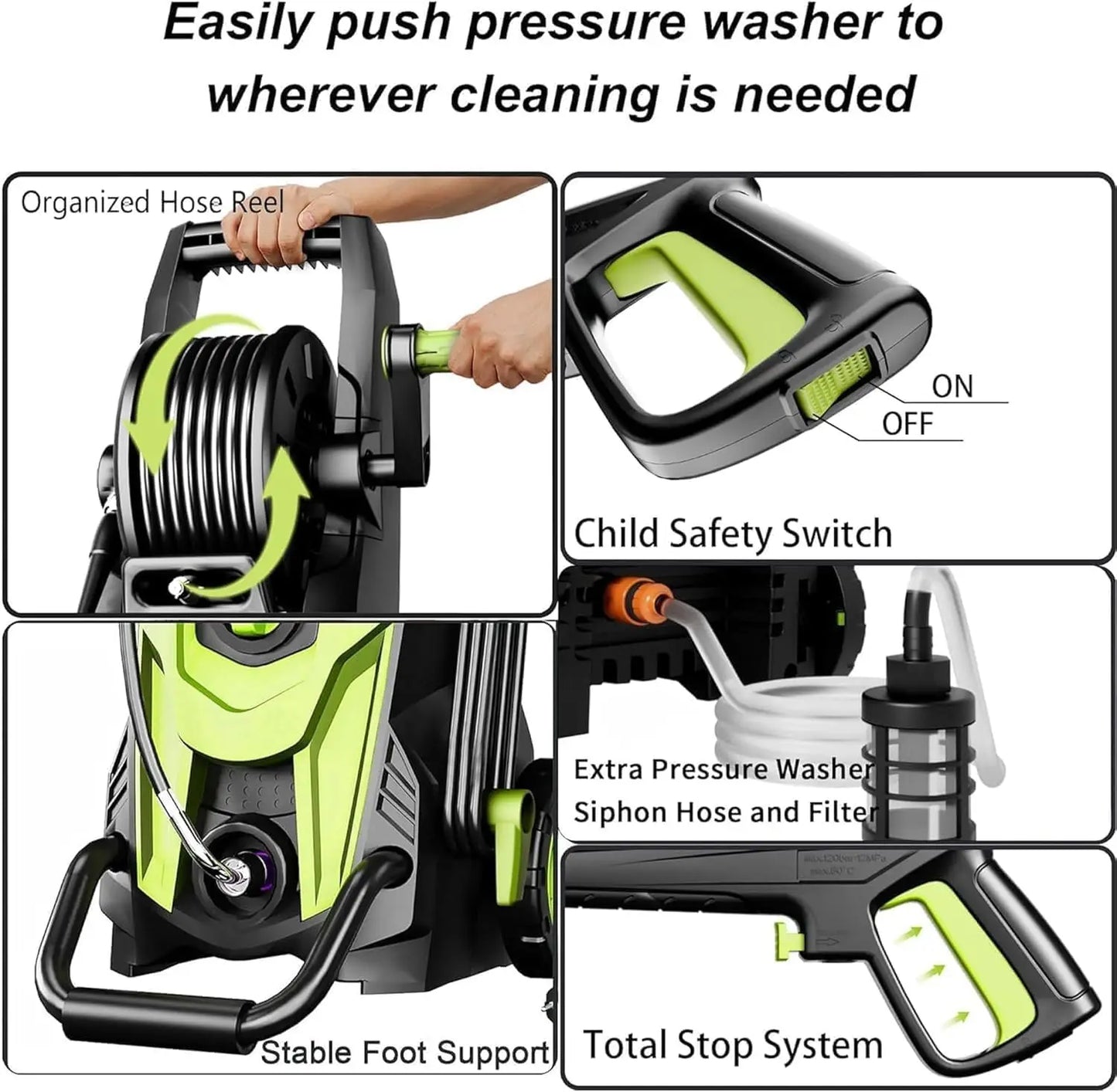 FF FOTING 4800 PSI Pressure Washer With Foam Cannon Nozzles