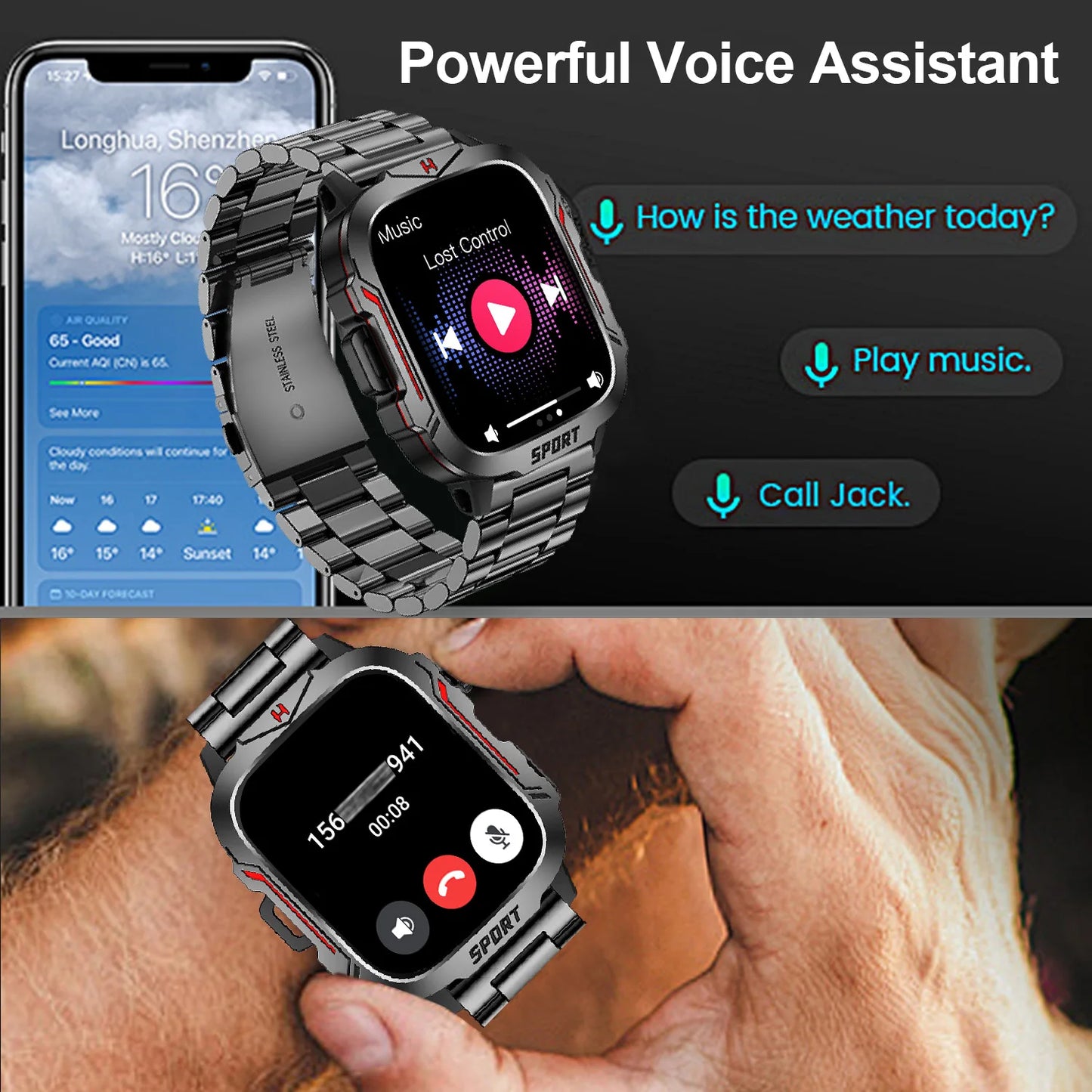 LIVLOV Smartwatch With AI Voice Assistant And Bluetooth Calling