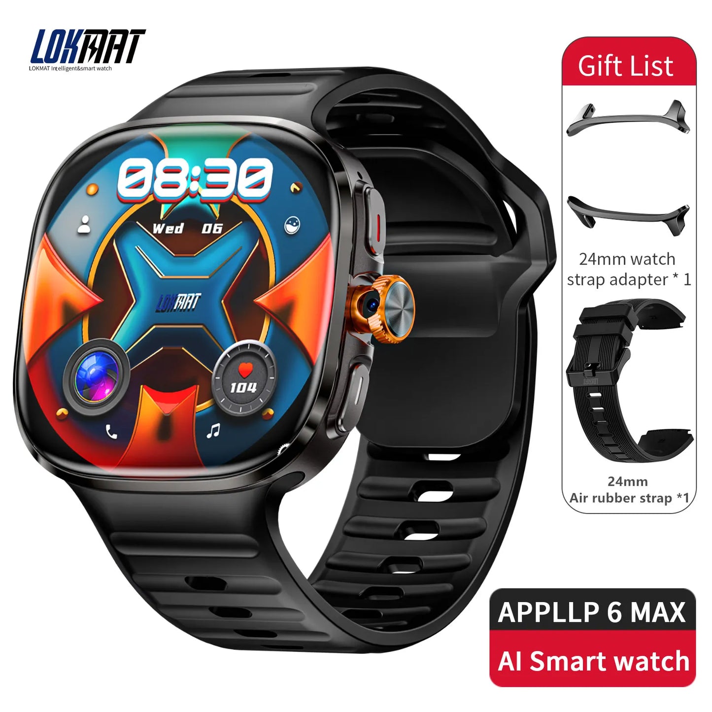 LOKMAT APPLLP 6 MAX Android AMOLED Smartwatch AI Translation