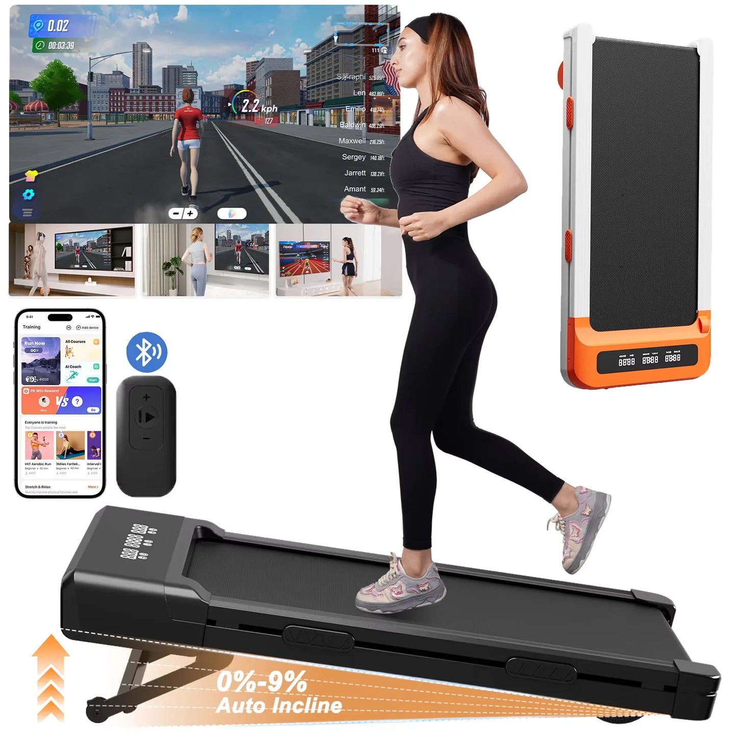 Superun 3.0HP Under Desk Treadmill With Adjustable Incline Speed 1To6KMH