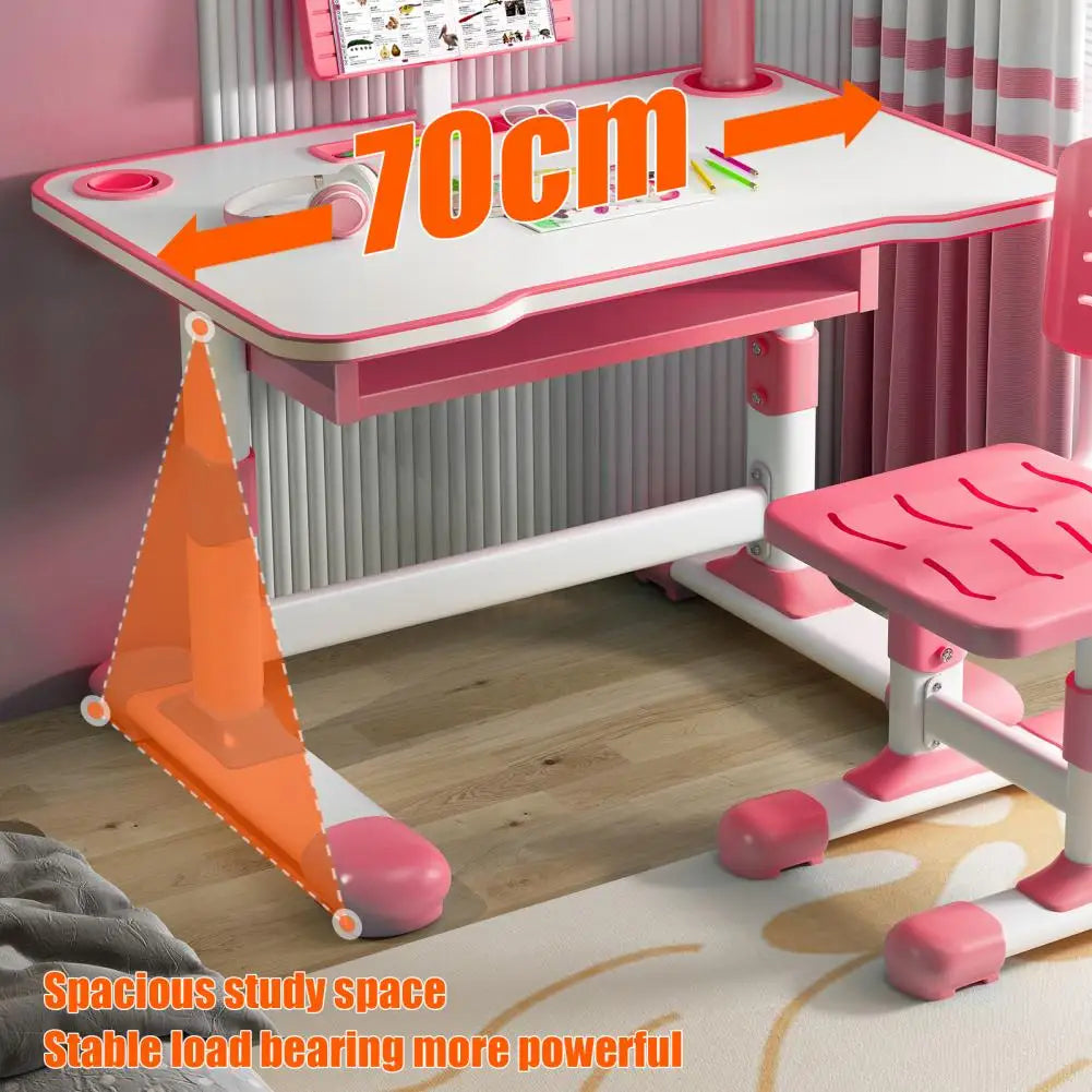Ergonomic Kids Study Desk Chair Set With Height Adjustment