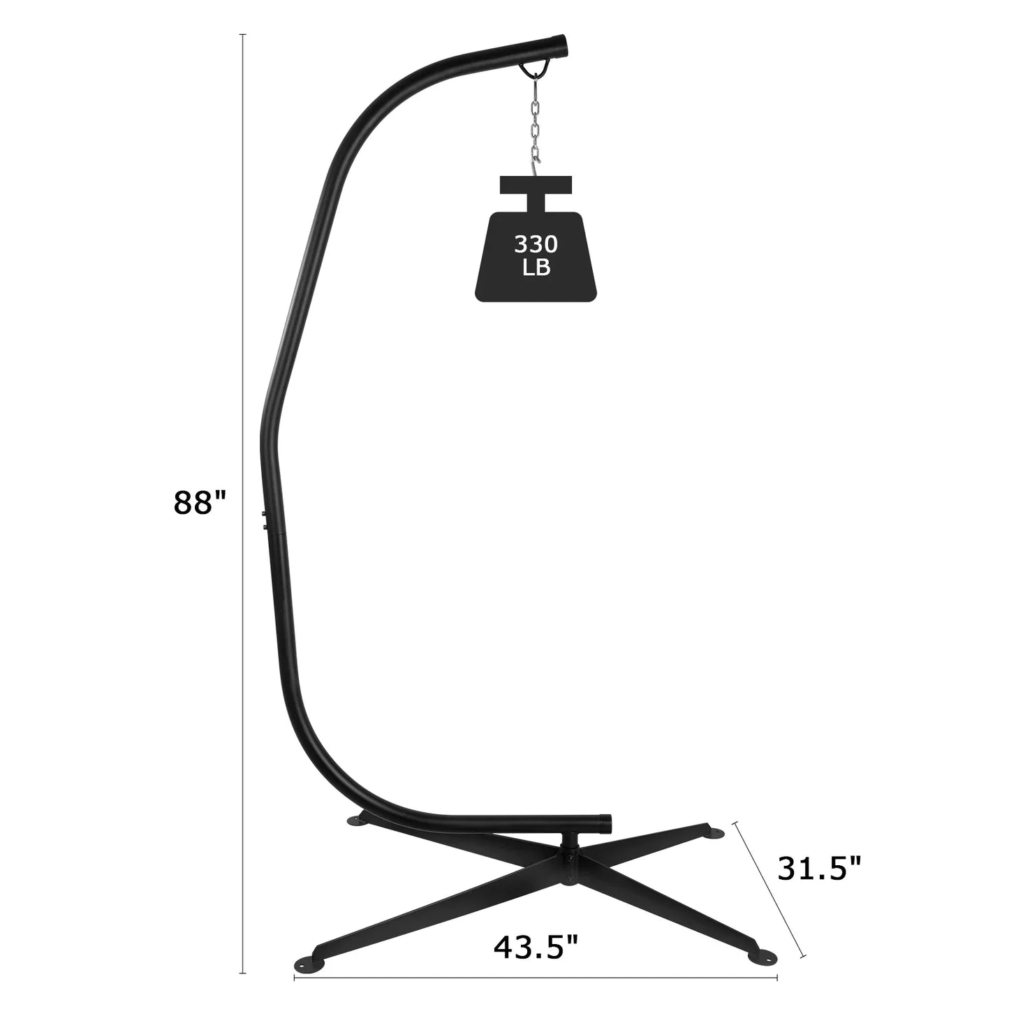 Homfa Heavy Duty Metal Hanging Chair Hammock C Stand