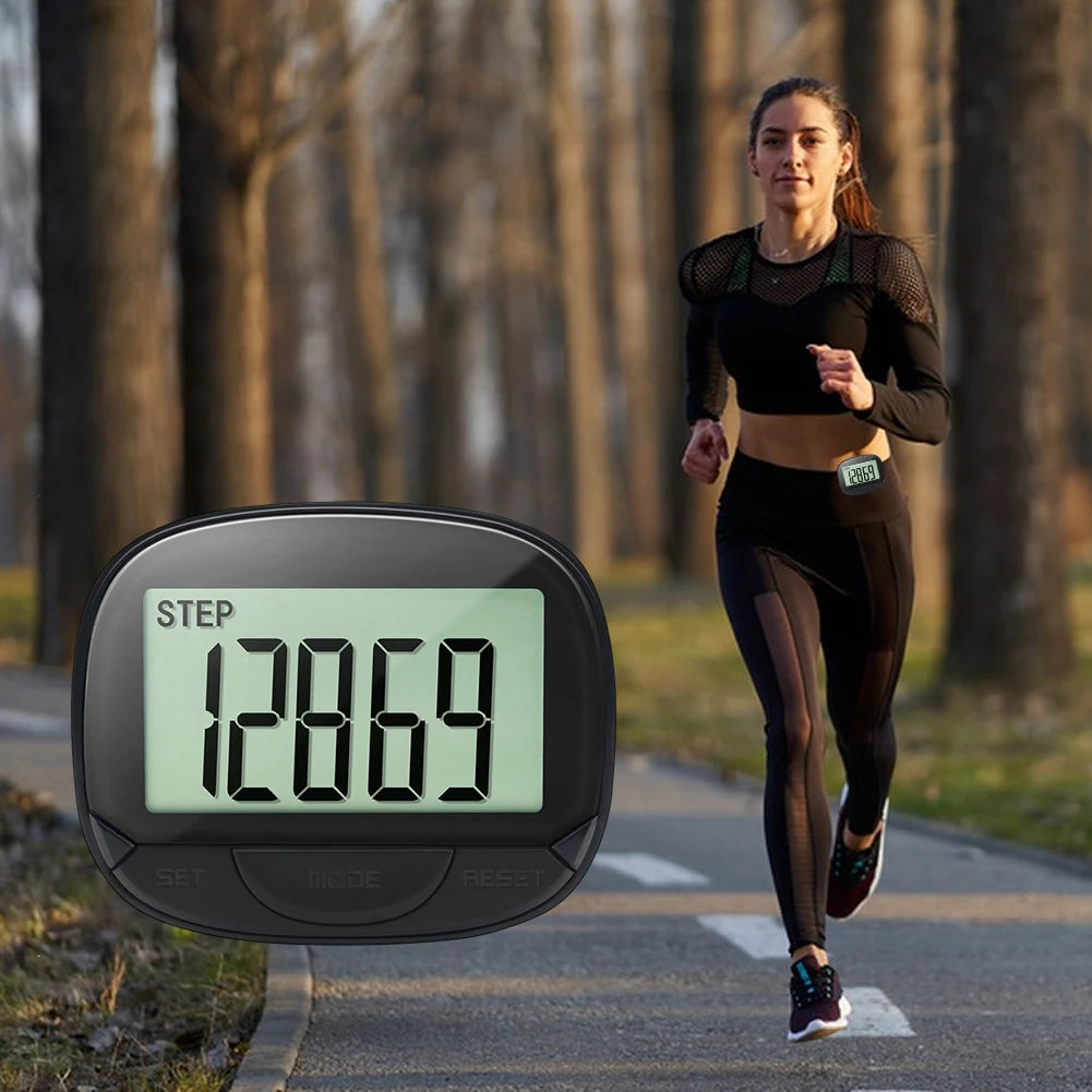 Clip On Pedometer Electronic Digital Display Step Tracker For Adults