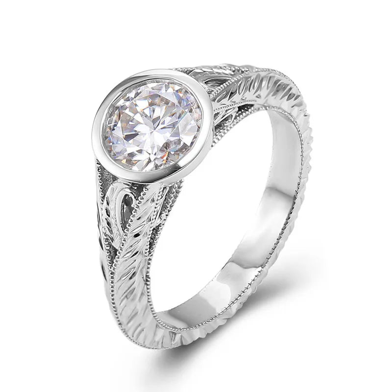 925 Sterling Silver Princess Snowflake Ring Micro Inlaid Lab Diamond