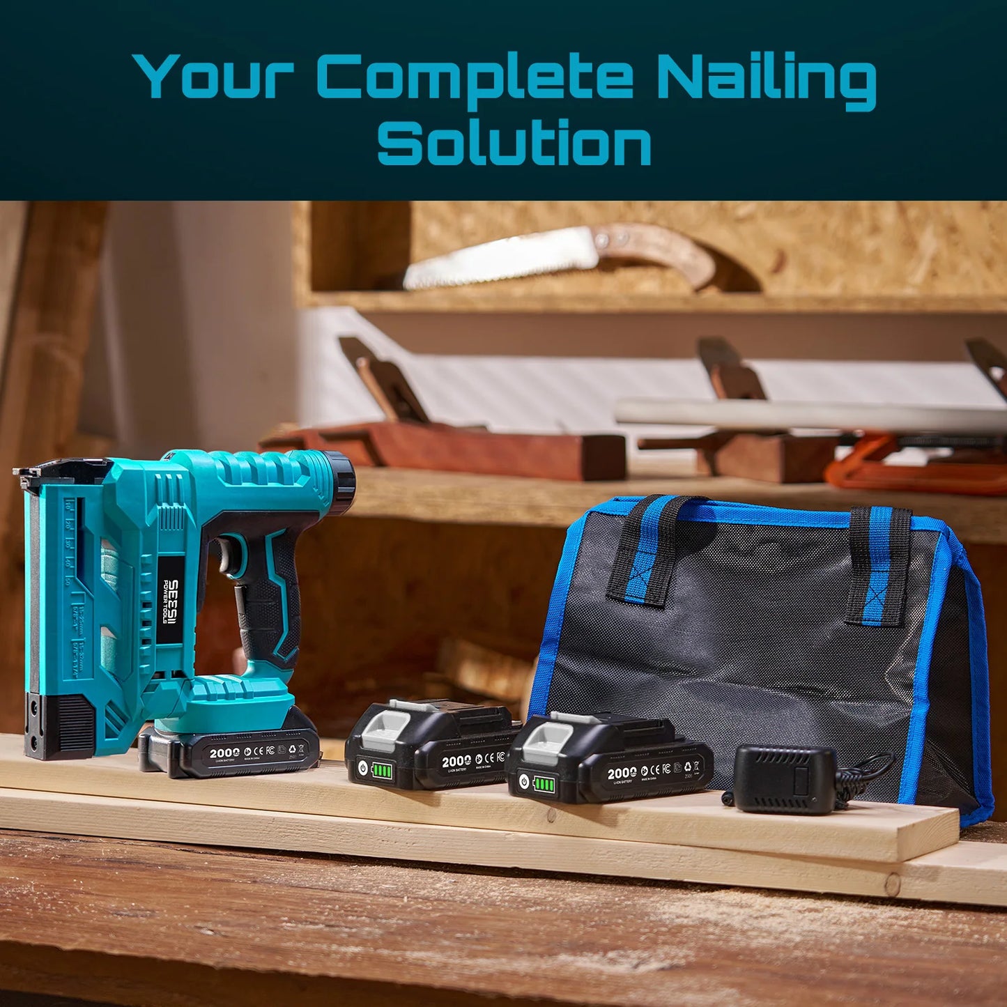 Seesii Cordless Brad Nailer With Battery