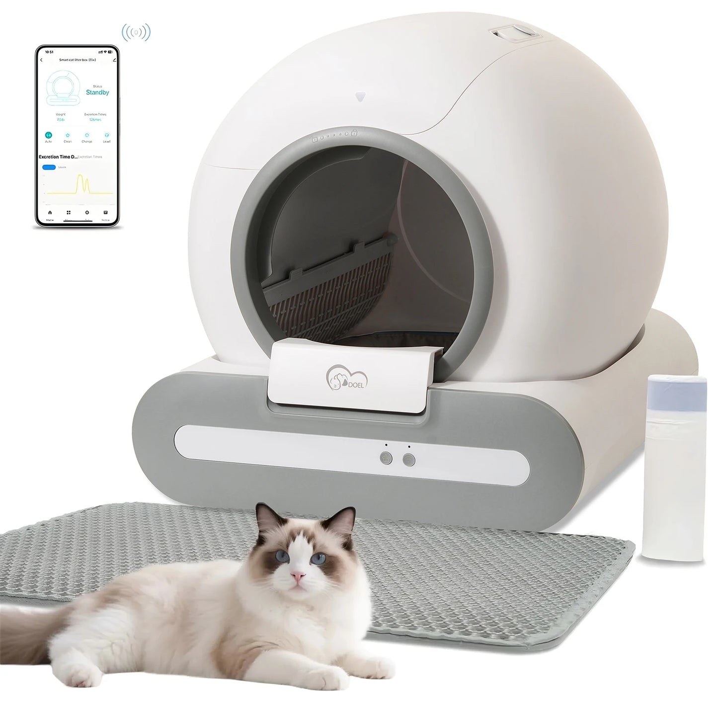 DOEL Self Cleaning Cat Litter Box With App Control And 2.4G WiFi
