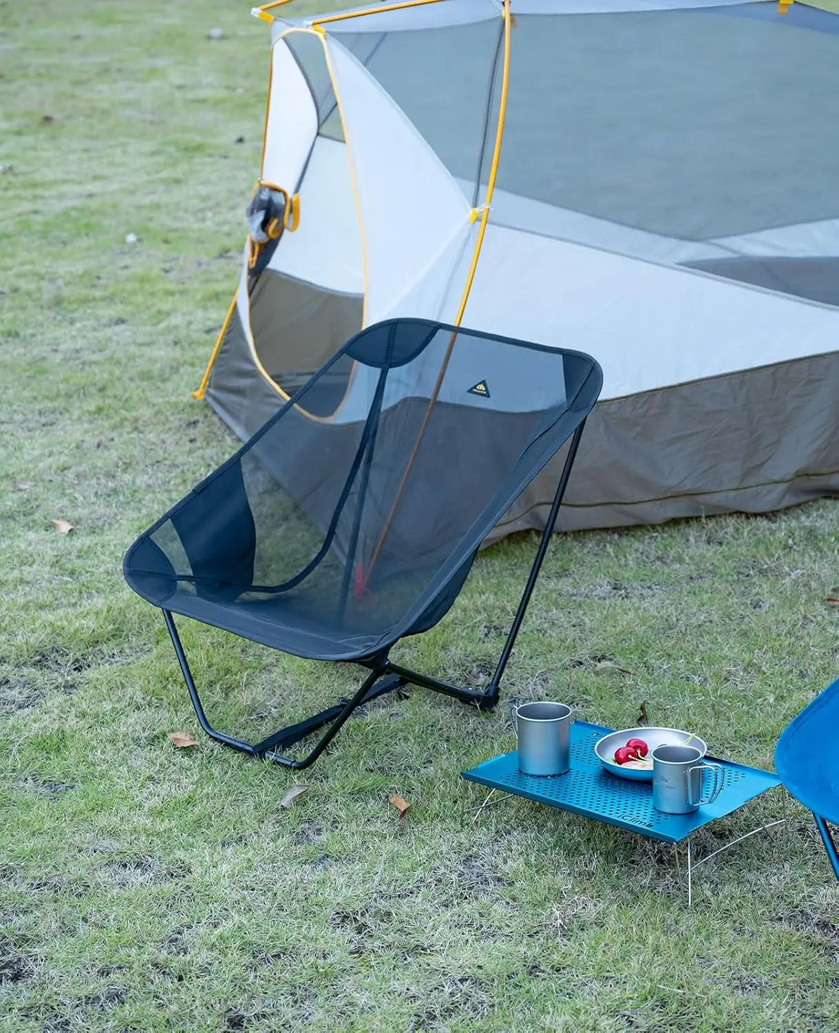 Ultralight Folding Camping Chair With Side Pocket And Carry Bag