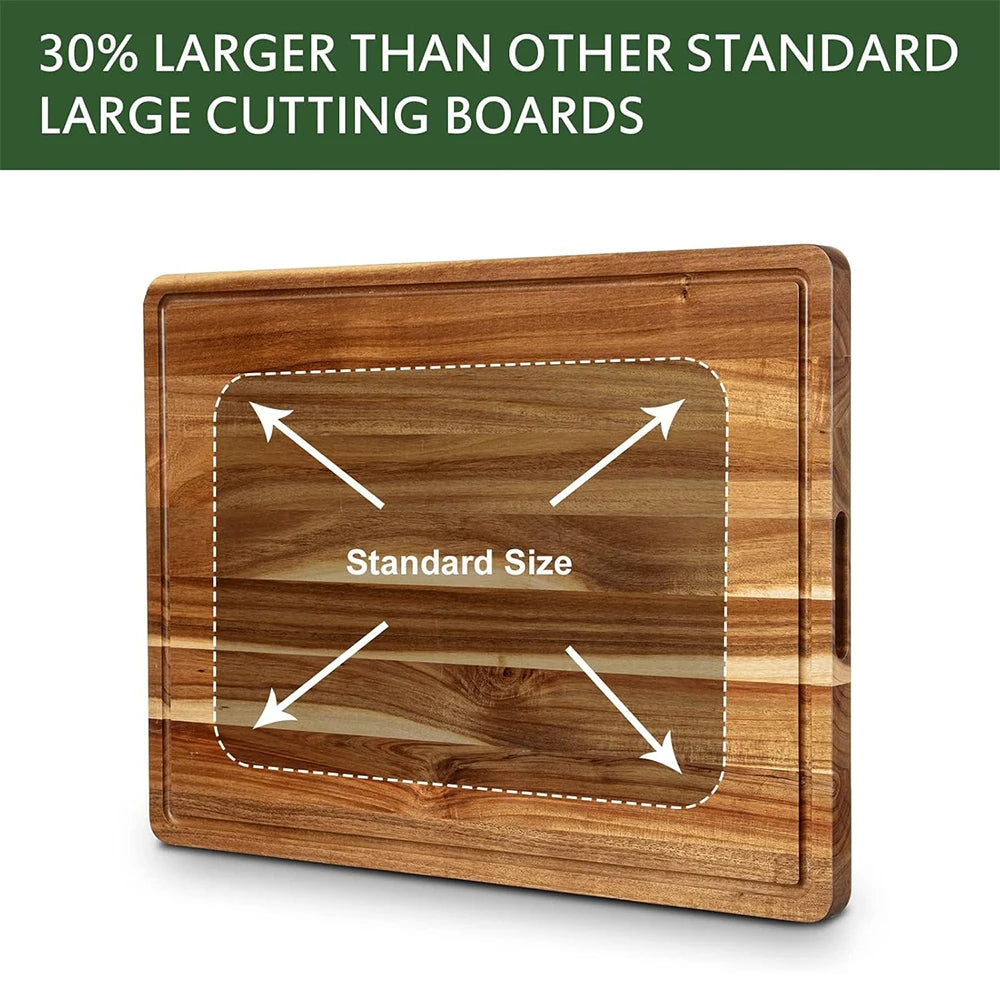 TWISTER.CK Wood Cutting Board With Juice Groove And Reversible Design