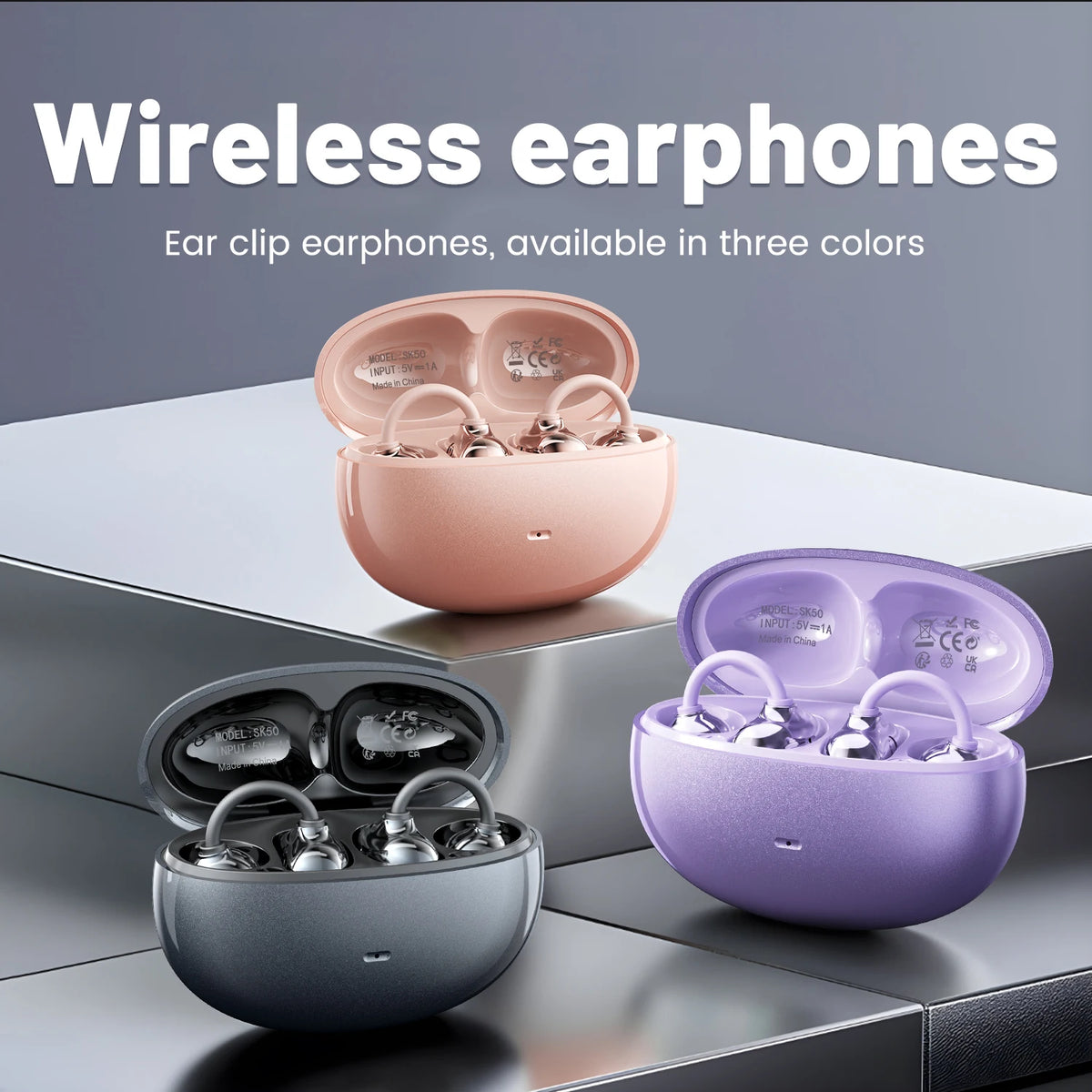 Insonixn Open Ear Clip Headphones Wireless Bluetooth With Mic
