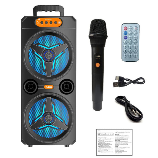 Portable Outdoor Speaker With Wireless Microphone And FM Radio