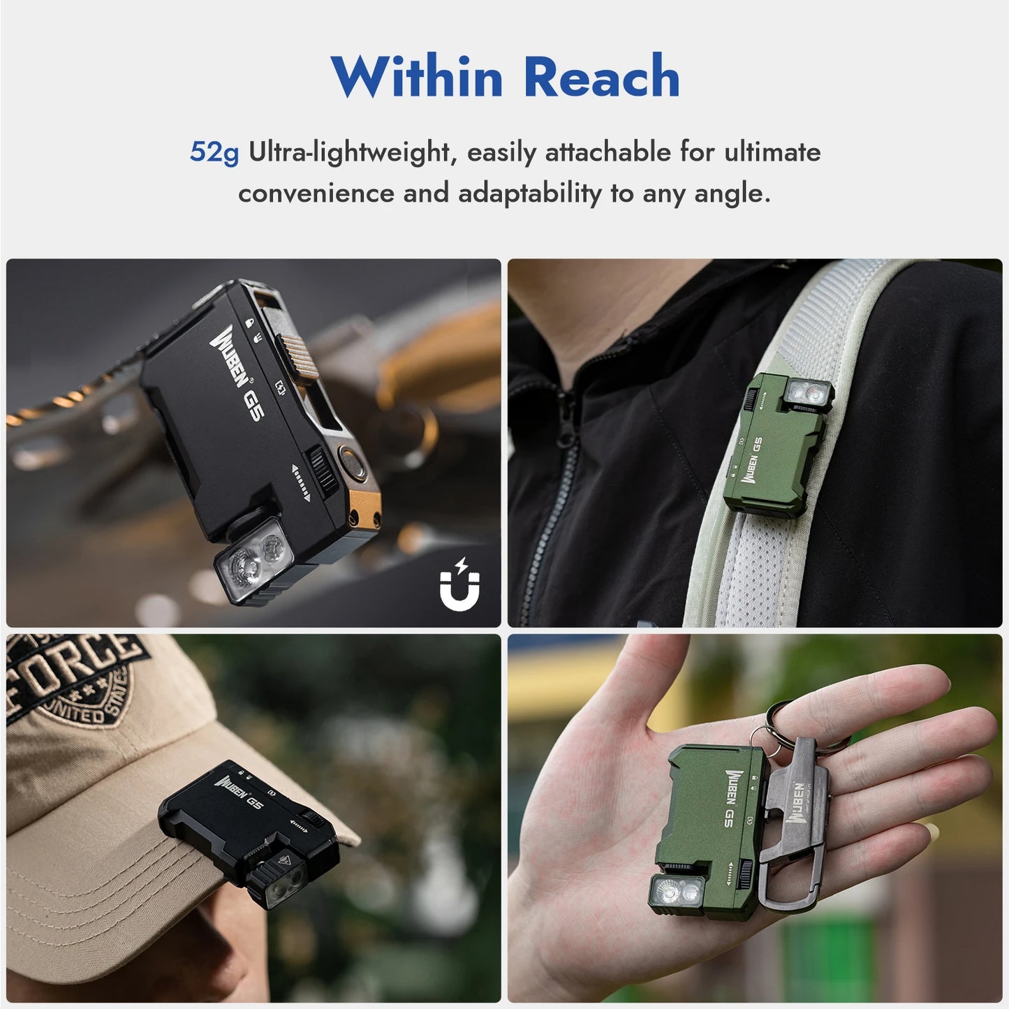 WUBEN G5 Rechargeable EDC Flashlight Dual RGB Light 400 Lumens