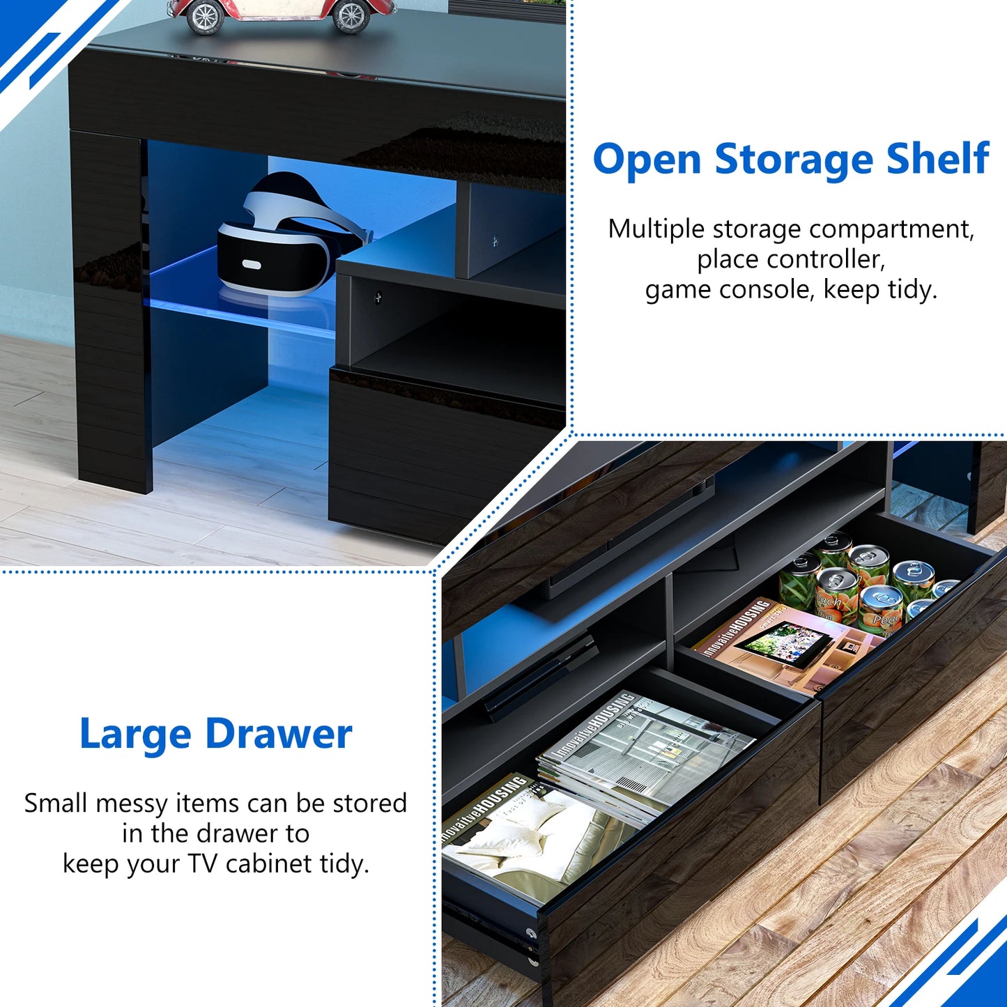 QiaoShiRen Modern TV Stand With Storage Drawers For Living Room