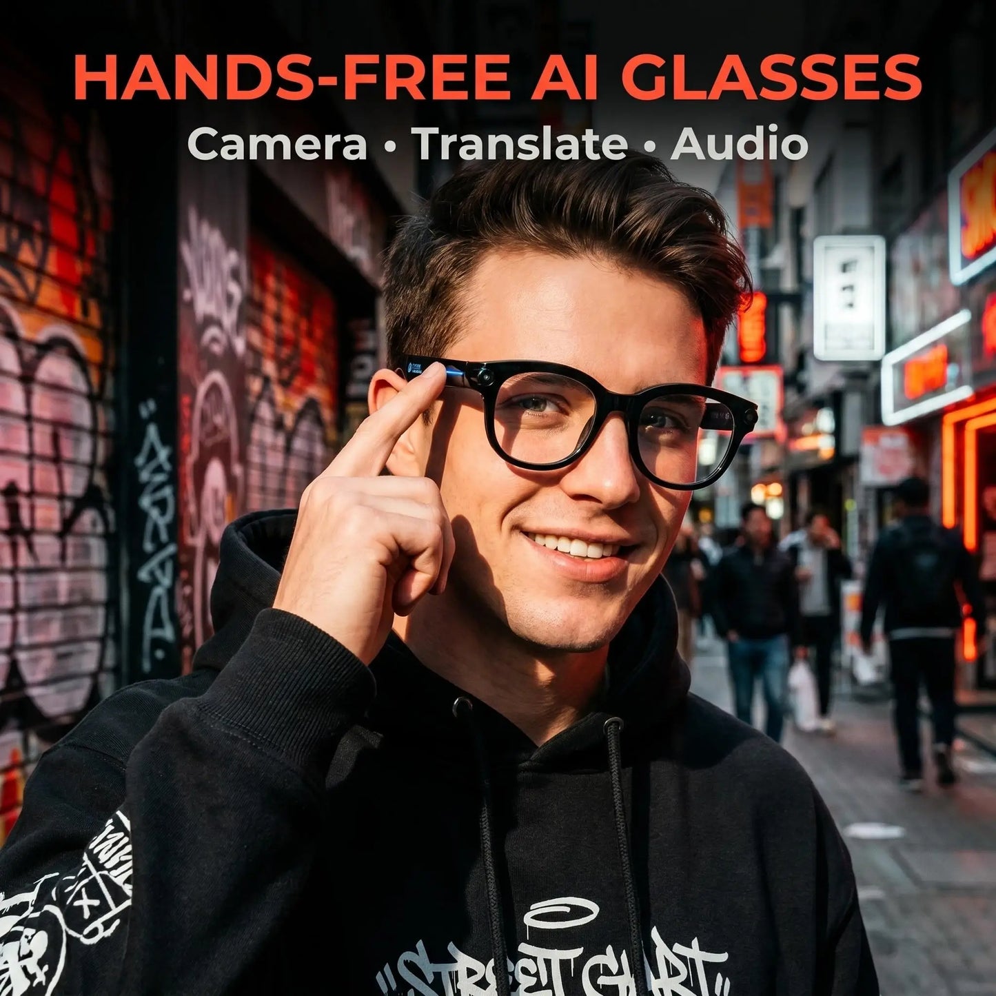 Senbono AI Smart Glasses With Camera, AI Voice Translation