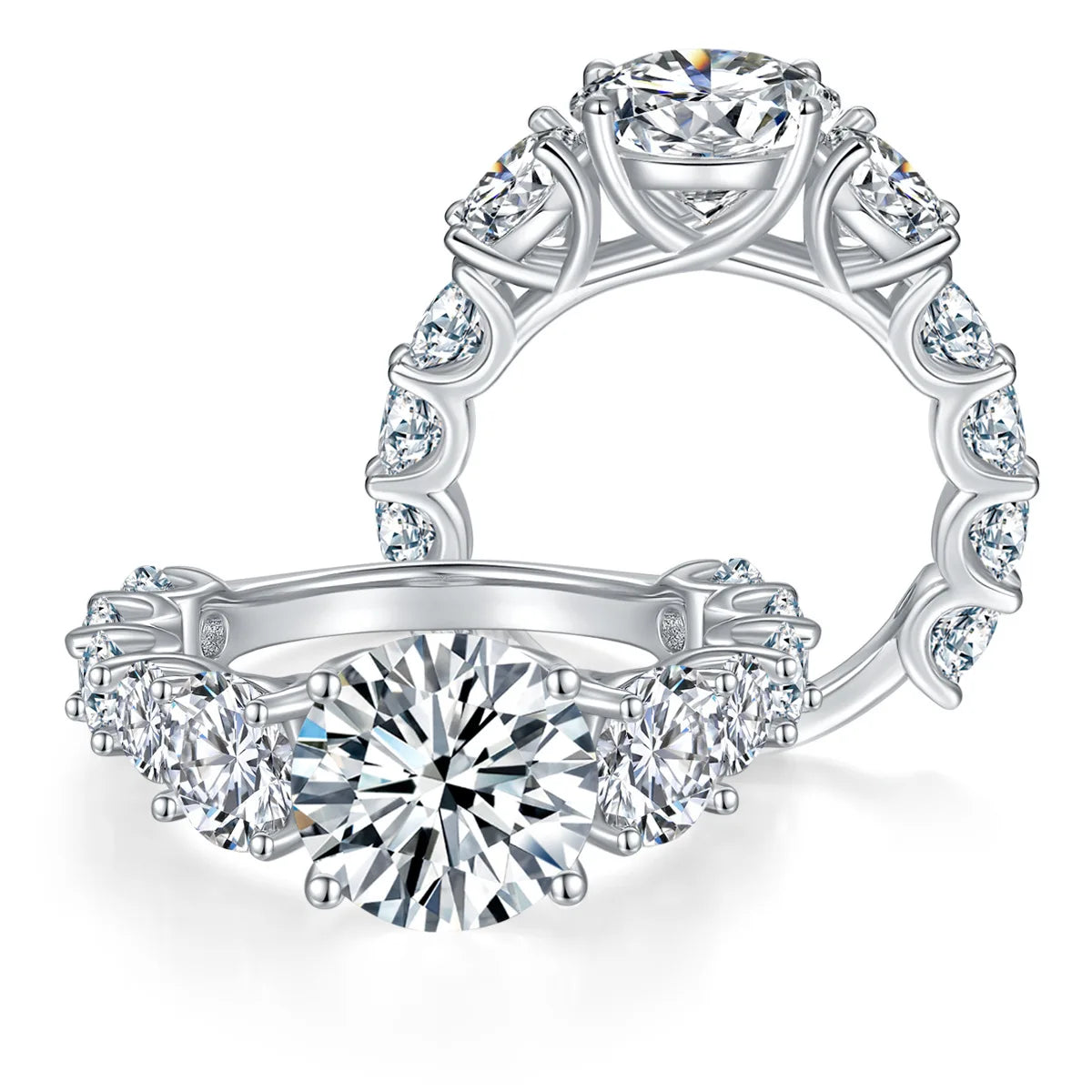 Lyee Cyee 925 Sterling Silver Gold Plated Moissanite Engagement Ring