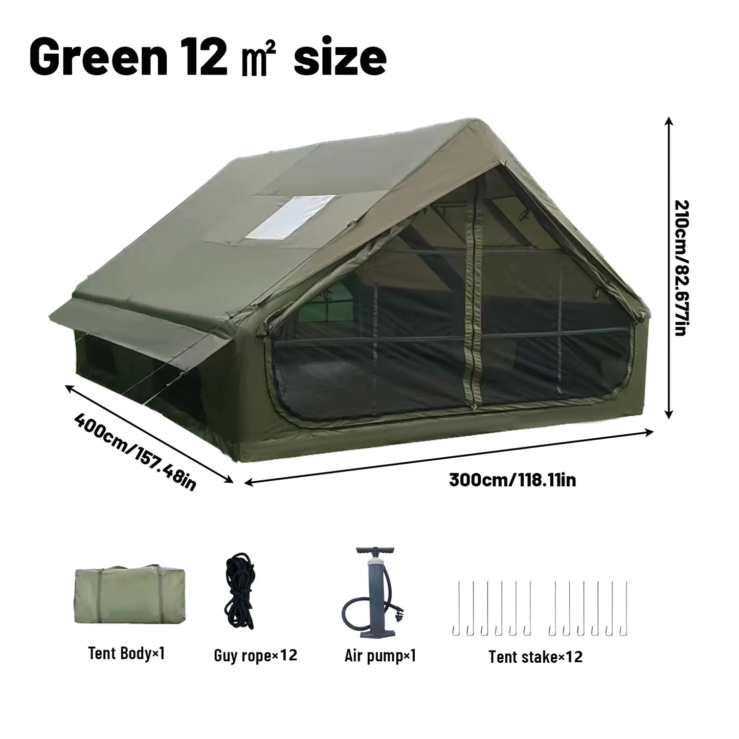 Pakicetus Inflatable Tent With Skylight Quick Setup Family Tent