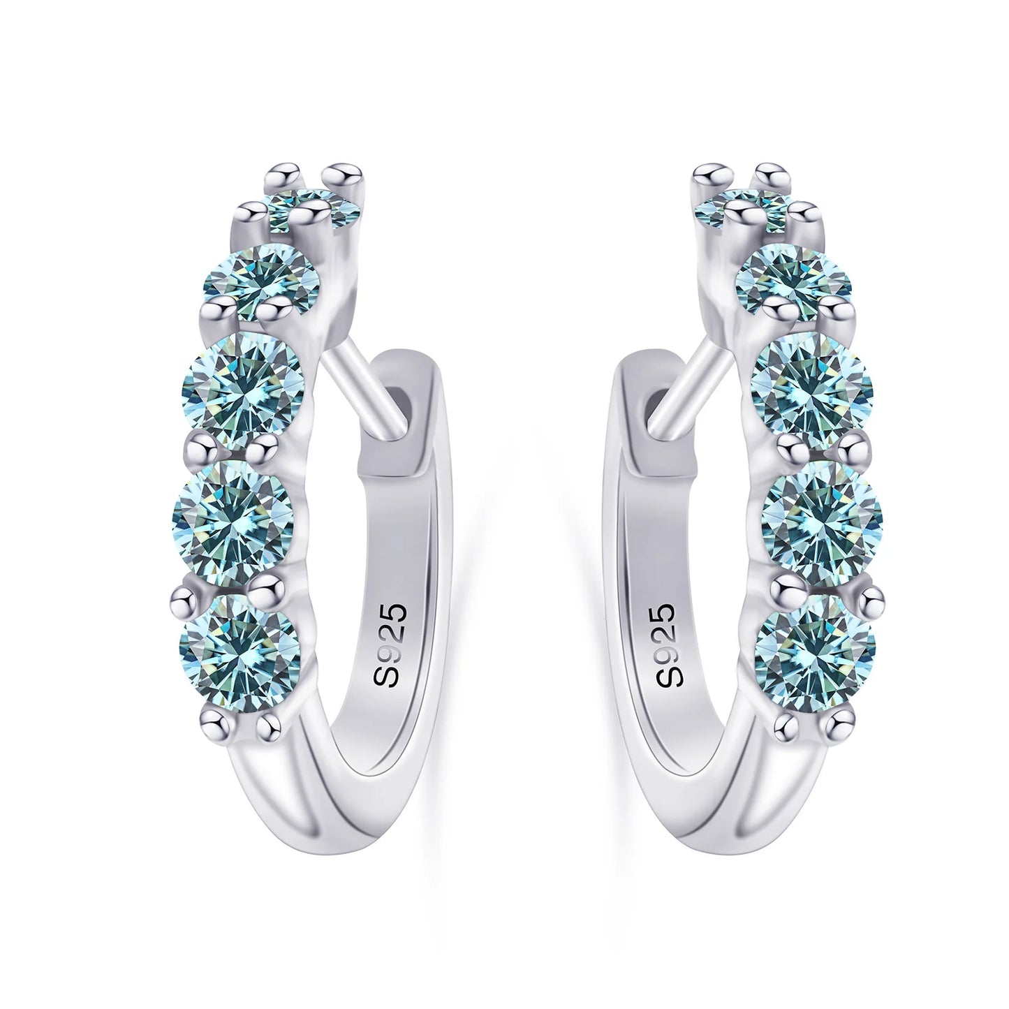 Sterling Silver Moissanite Stud Earrings Gift For Women
