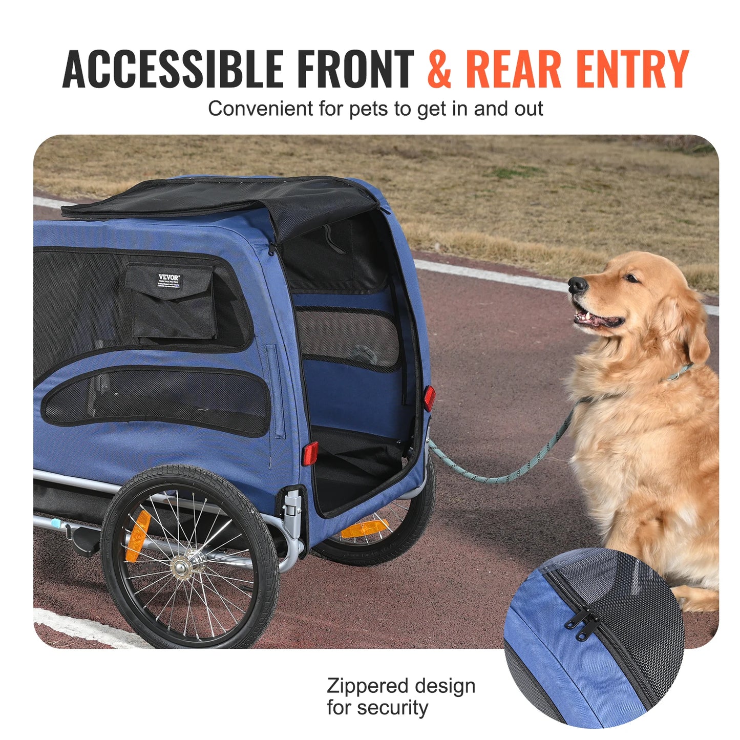 Dog Bike Trailer Carrier With Coupler And Reflectors 100 Lbs