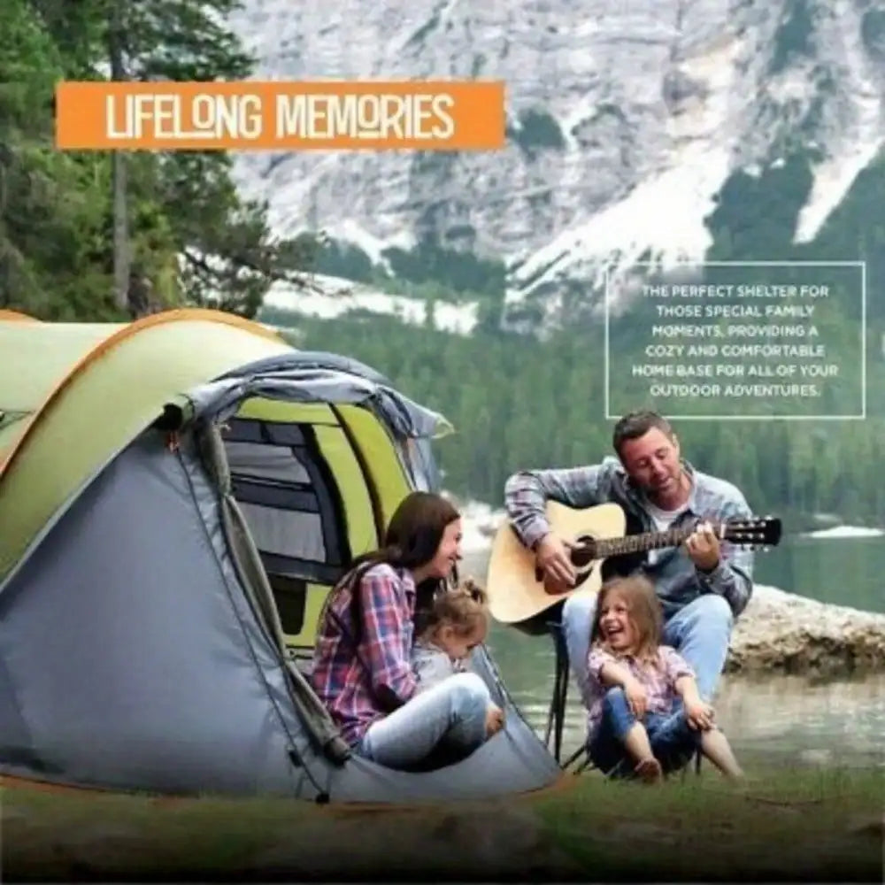Pop Up Camping Tent With Doors UPF50 Waterproof Durable