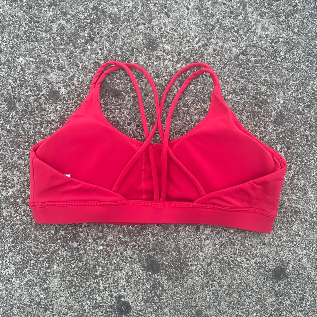 Cross Fitness Sports Bra For Women With Chest Pad Nylon Spandex Gym Yoga