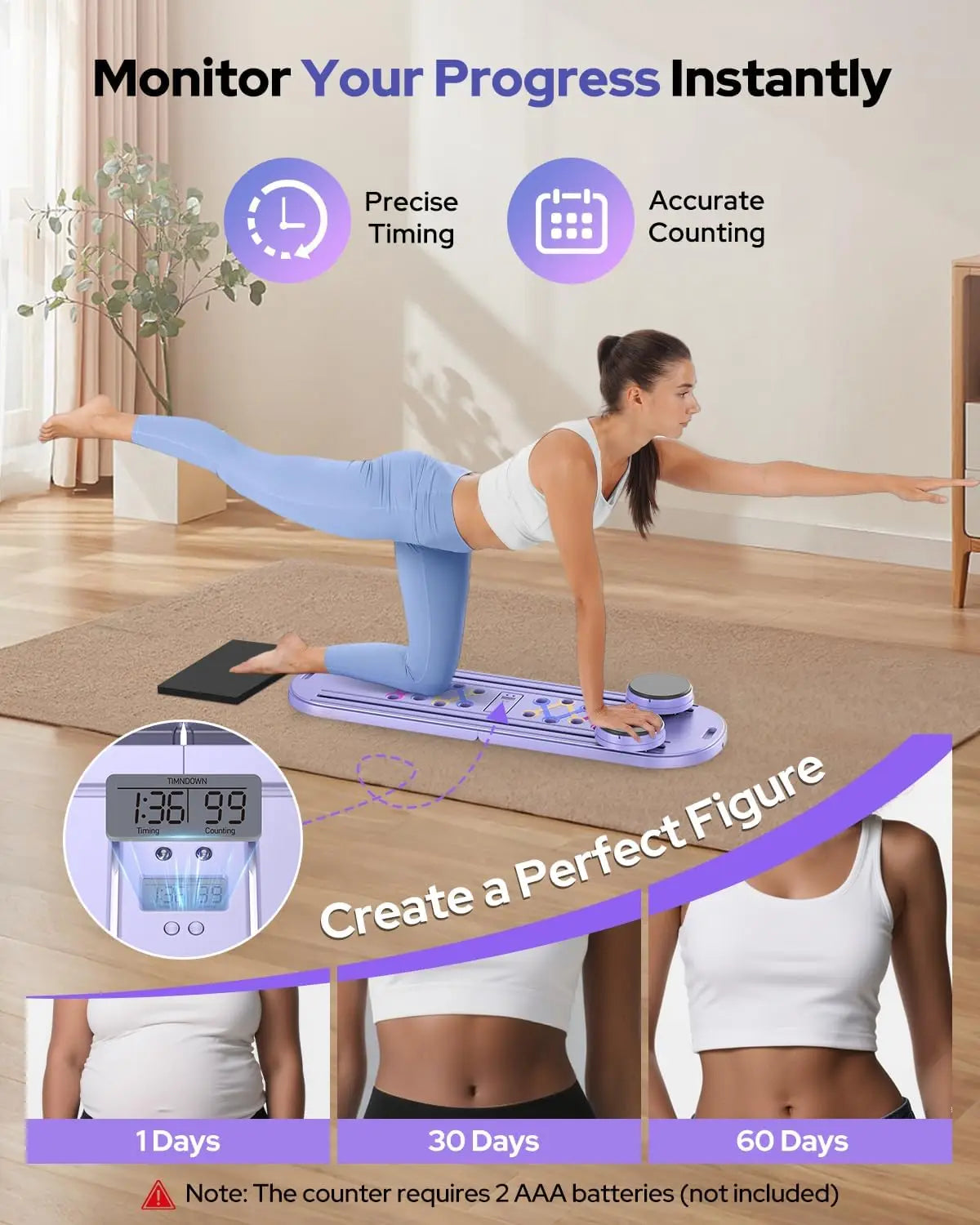Foldable Pilates Reformer Set 7 In 1 Multi-Purpose Portable Trainer