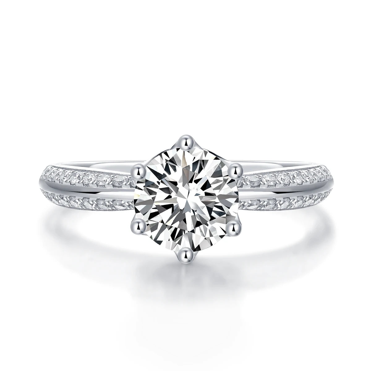 Moissanite Ring 925 Sterling Silver 18K Gold Plated With GRA Certificate