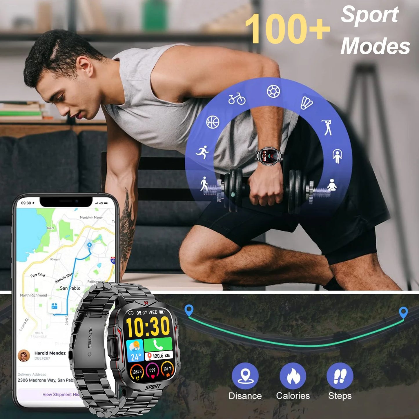 LIVLOV Smartwatch With AI Voice Assistant And Bluetooth Calling