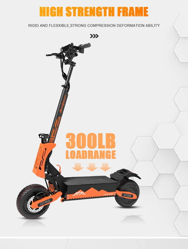 Arwibon GT08 Electric Scooter 5600W Top Speed 46 MPH Folding