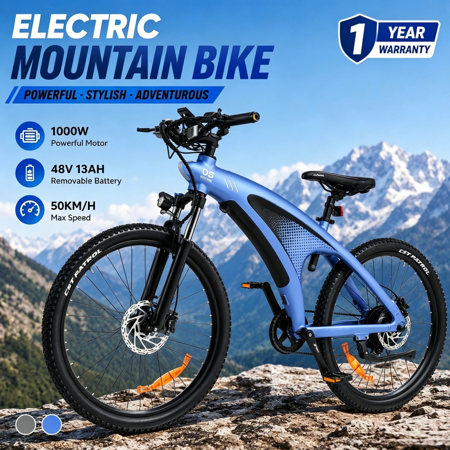 HUANCI Q5 Electric Bike For Adults 1000W 48V 13Ah Ebike