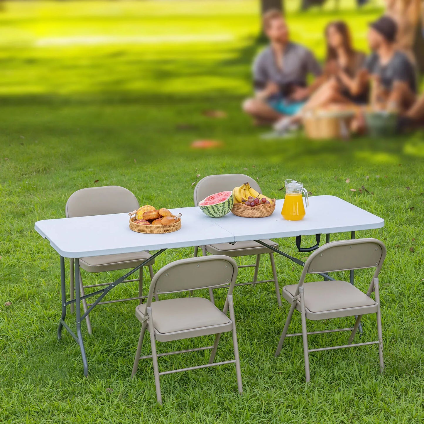 JHK Heavy Duty Portable Folding Outdoor Table With Carrying Handle