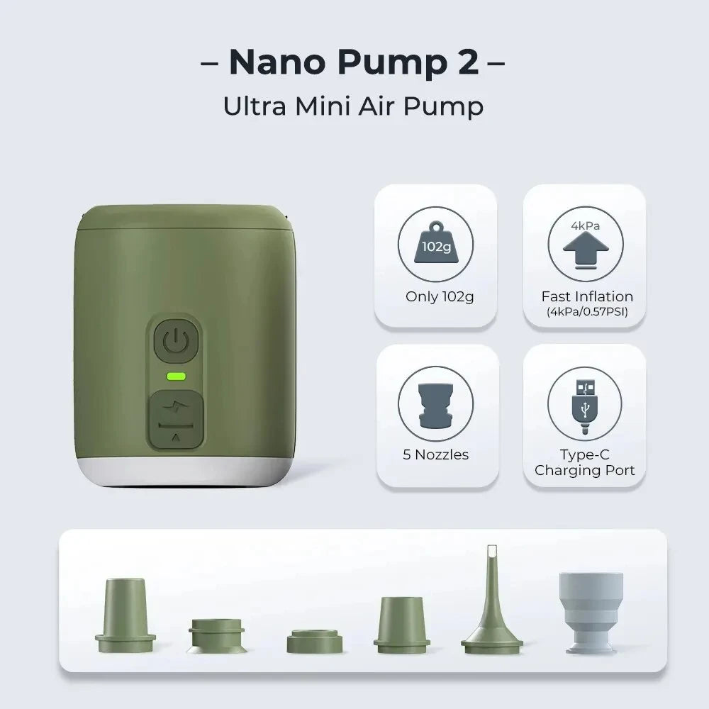 WESTTUNE Compact Air Pump With Camping Lantern For Inflatable Beds