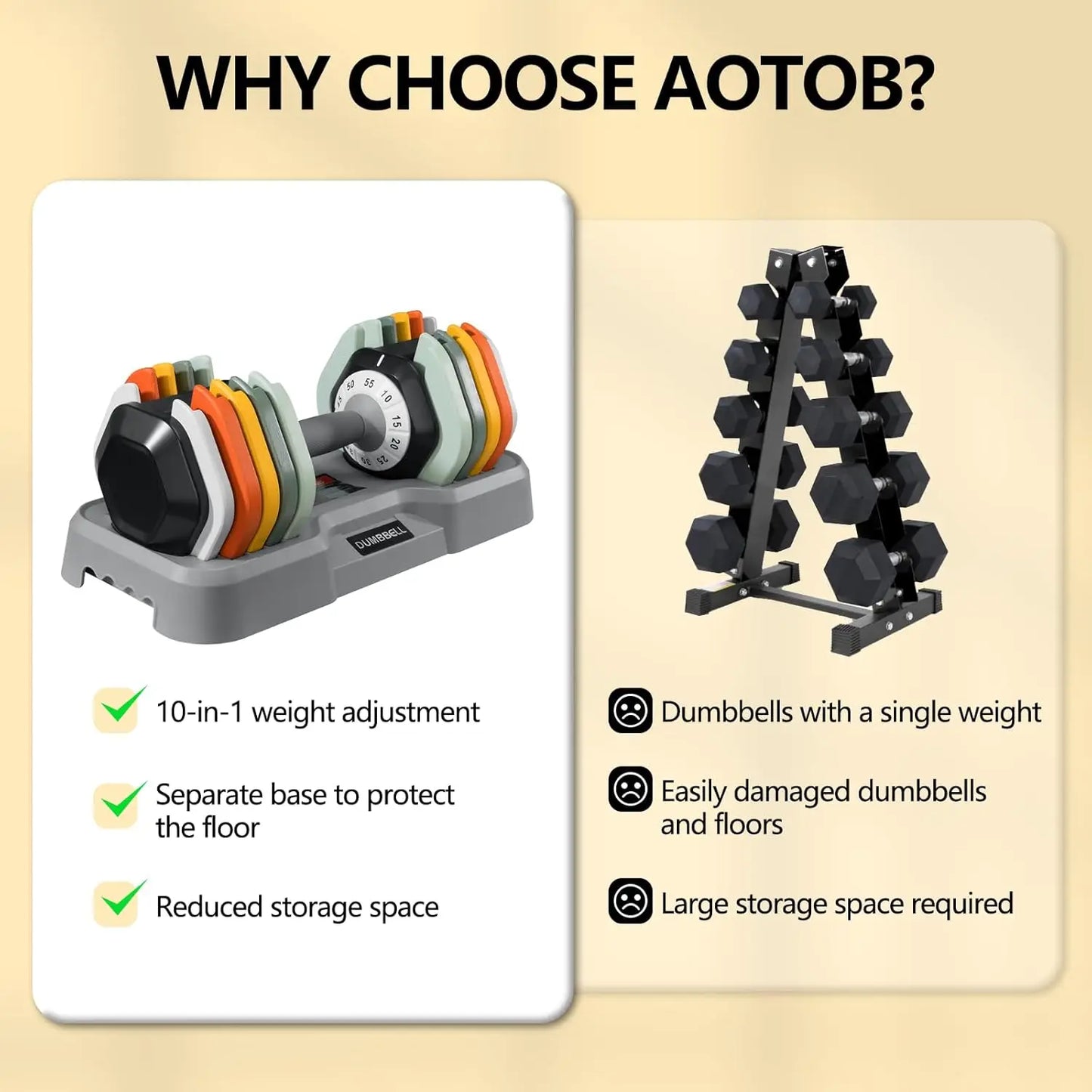 Adjustable Dumbbell Set 25 To 55 Pounds For Home Gym
