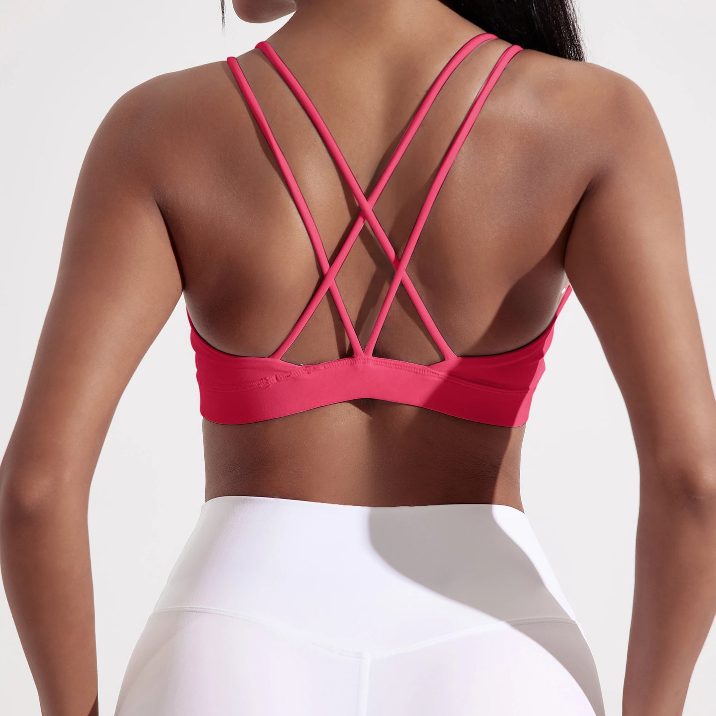 Cross Fitness Sports Bra For Women With Chest Pad Nylon Spandex Gym Yoga