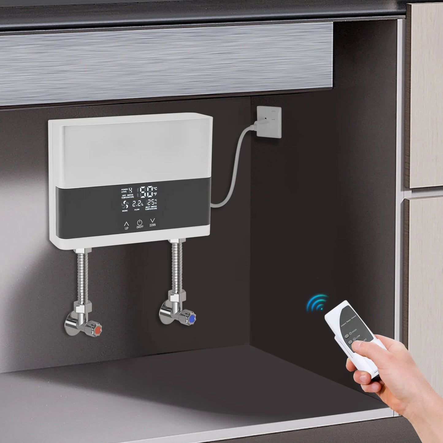 Sweetmile 110V 4000W Mini ABS Instant Water Heater with Remote