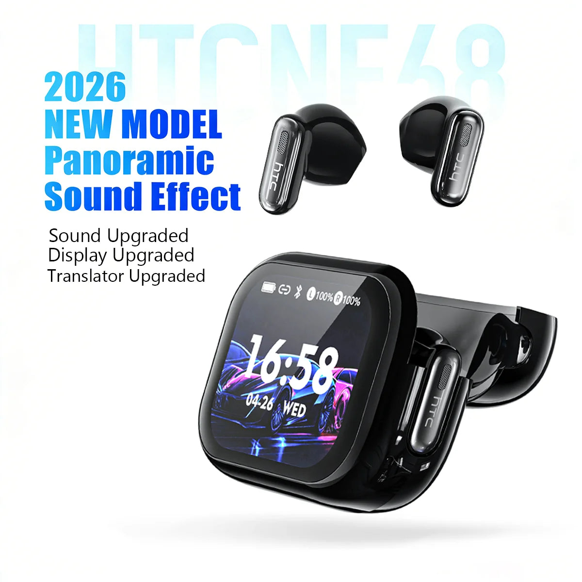 HTC NE68 Wireless Earphones Bluetooth Earbuds With Active Noise Cancellation