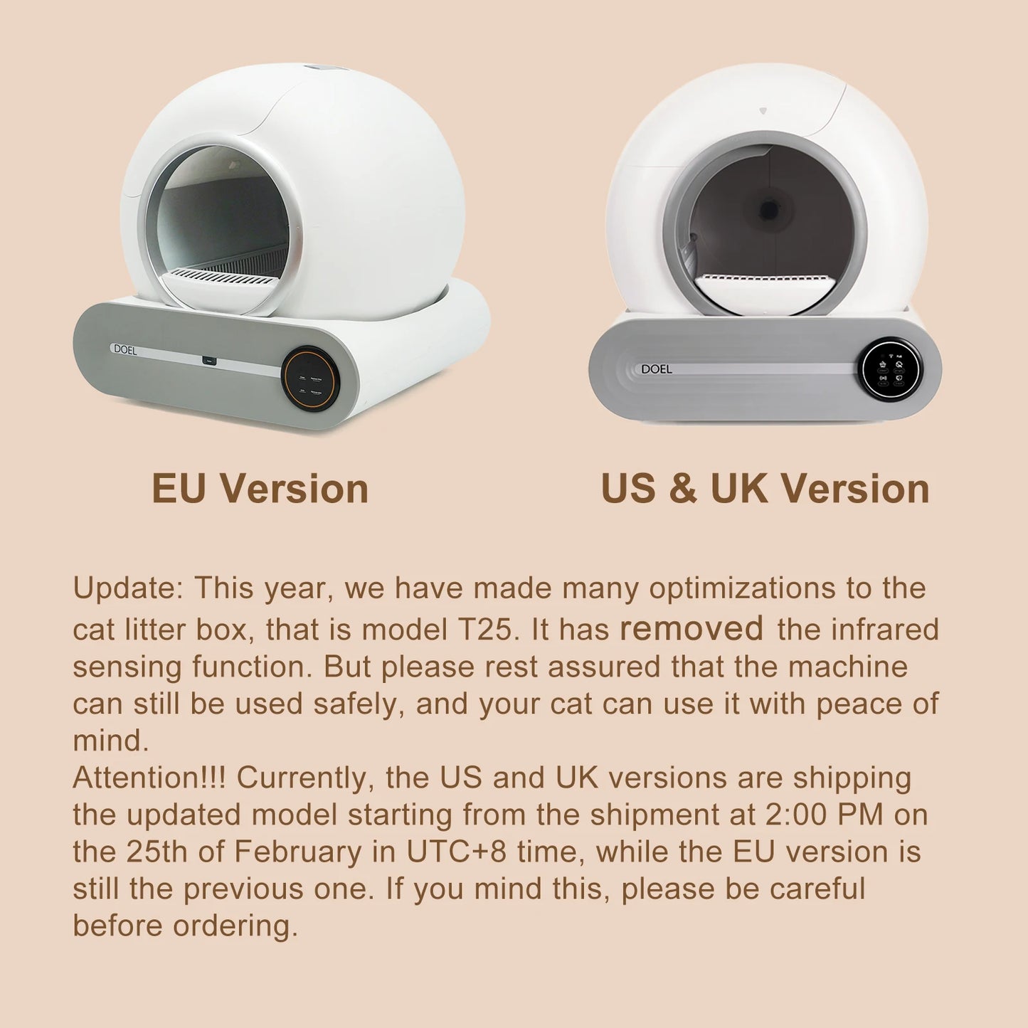 DOEL Self-Cleaning Cat Litter Box With App Control WiFi