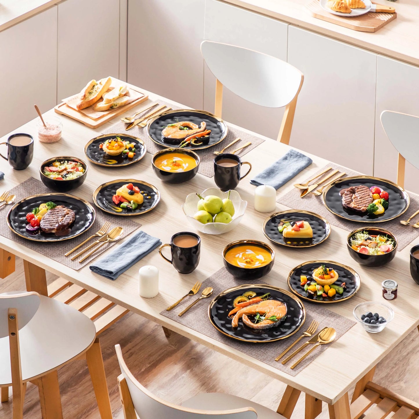 MALACASA 16/32-Piece Porcelain Dinnerware Set Tableware