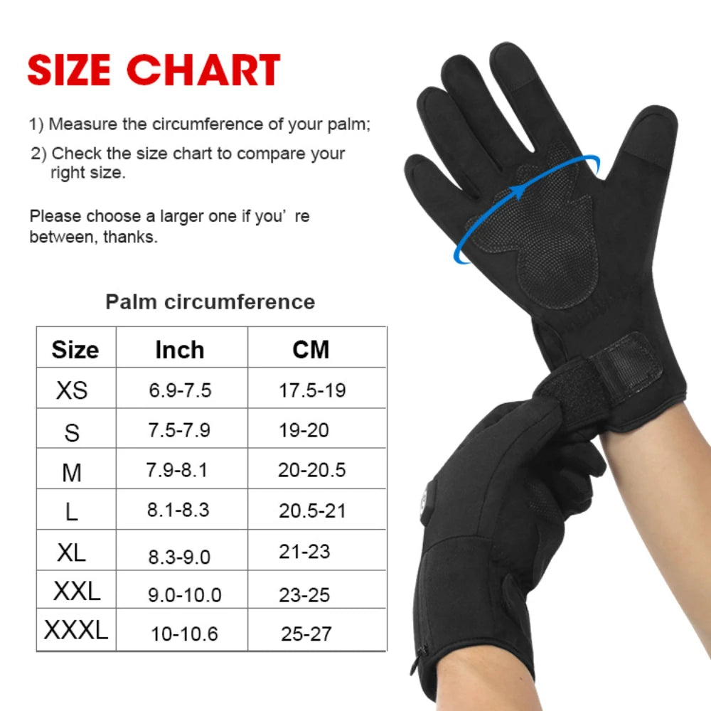 Savior Heat Heated Winter Gloves Unisex Waterproof Touchscreen Battery Powered
