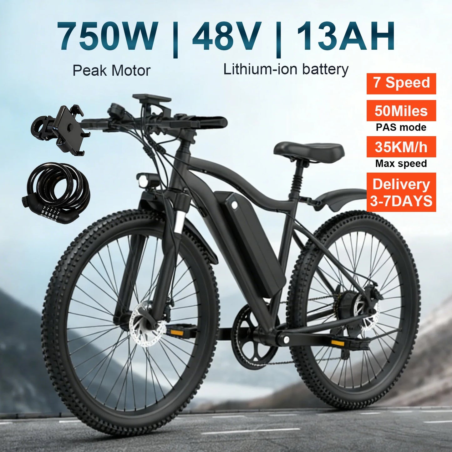 Toofly Electric Mountain Bike 500W With Removable 48V Battery