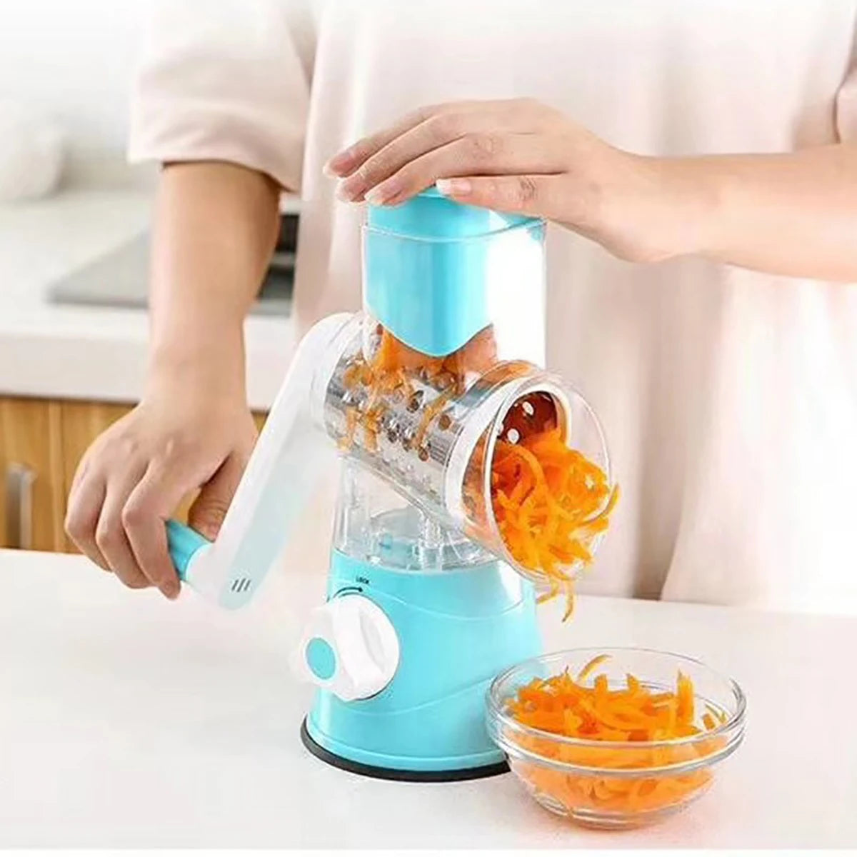 AEHOME Vegetable Slicer Shredder Tool Three Drum Manual Grater