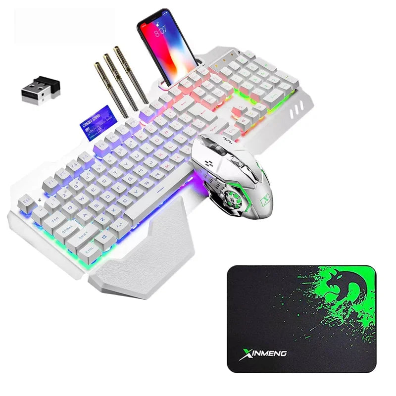 Ziyoulang Wireless Gaming Keyboard And Mouse Set RGB Backlit Pad