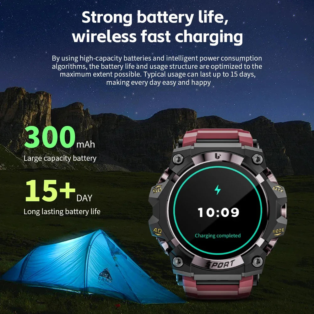 LOKMAT Rugged Smart Watch With Bluetooth Calls Fitness Tracker