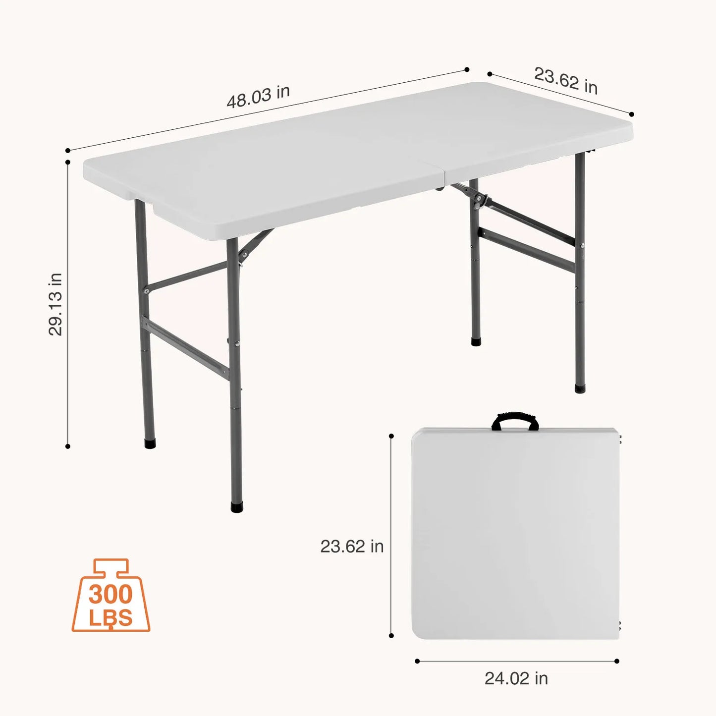 JHK Heavy Duty Portable Folding Outdoor Table With Carrying Handle