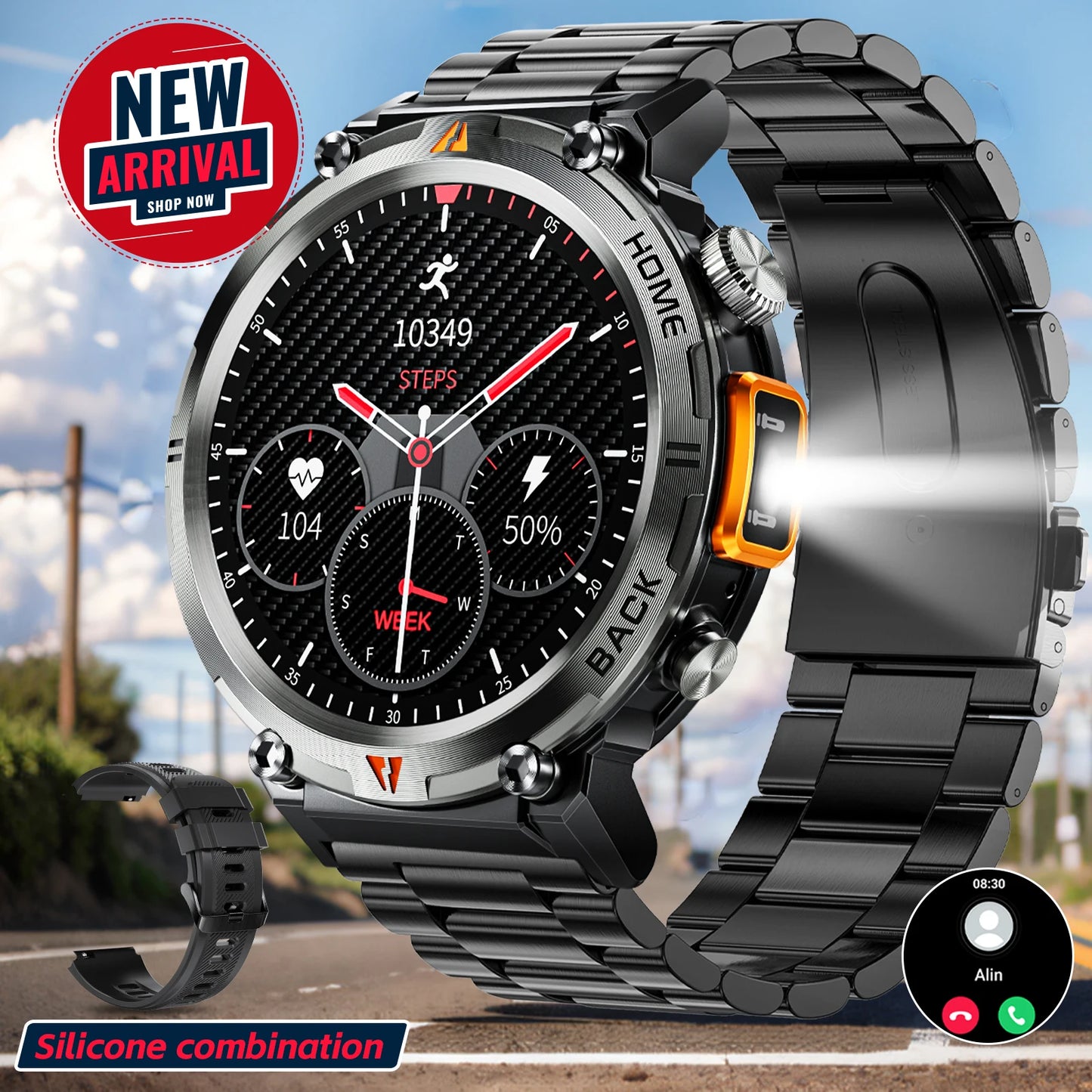 LaNikar KE3 Bluetooth Call Smartwatch For Men With Health Monitor